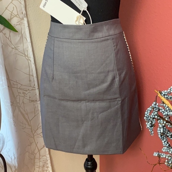 NEW - ChicYou Designer Brand- Rhinestone Mini Skirt - Picture 2 of 9